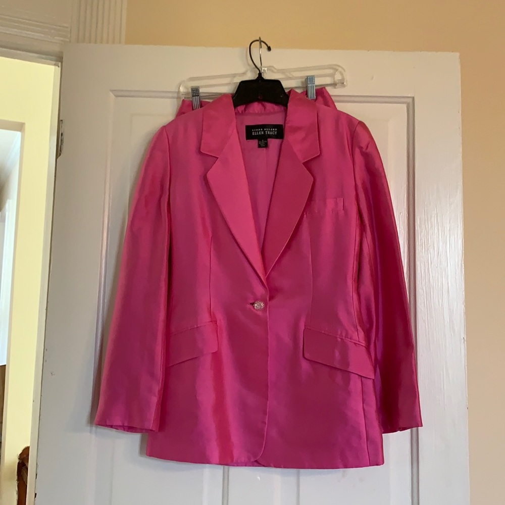 Beautiful cotton silk pink skirt suit